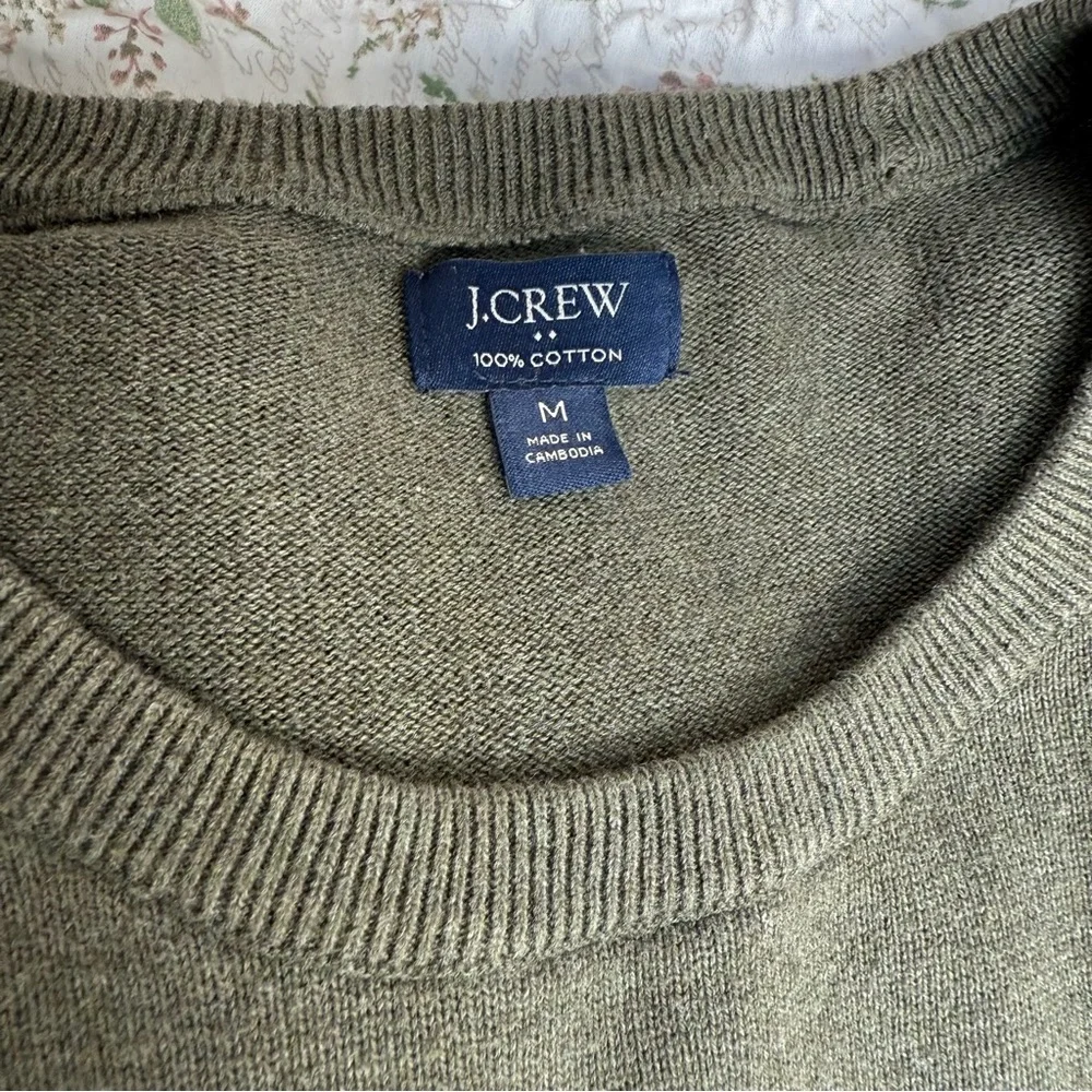 J. Crew Green Cotton Pullover